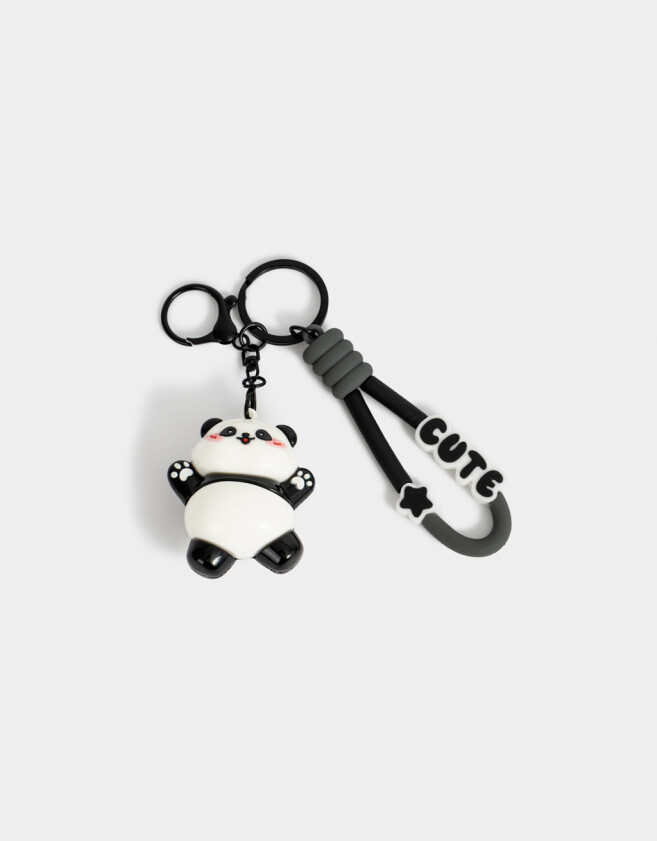 Llavero Lúdico Llavero Y Charm De Panda - Combinacion Bicolor