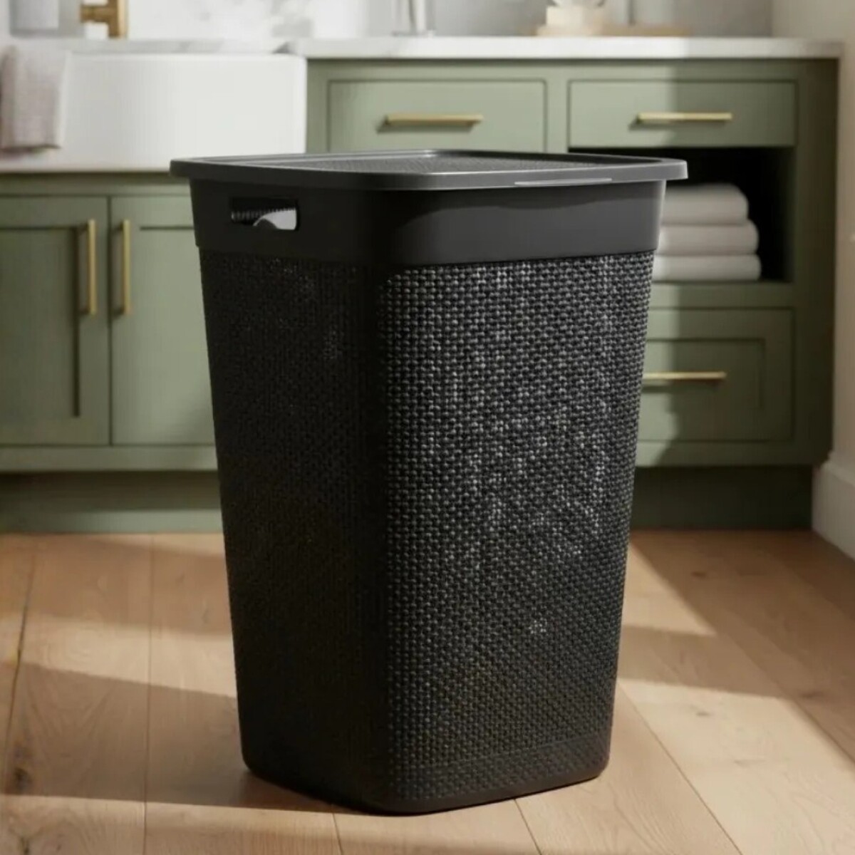 Canasto Organizador Para Ropa Simil Ratán 40 Lts - TABACO 