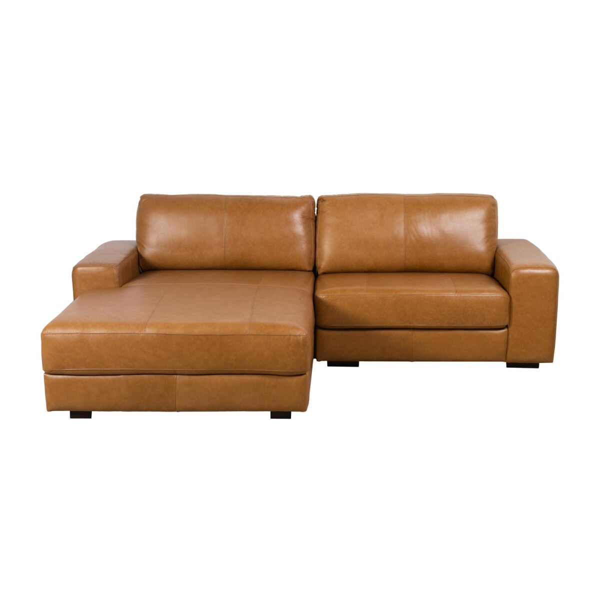 SOFÁ C/CHAISE - MÁS DE 4 CUERPOS CUERO-100-NATURAL MARRON PARIS CAMEL 