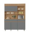 Mueble Modular 3 Cuerpos REALEZA Marron/Gris Oscuro