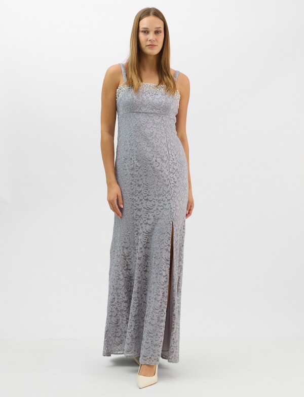 Conjunto Dos Piezas Tul Bordado GRIS