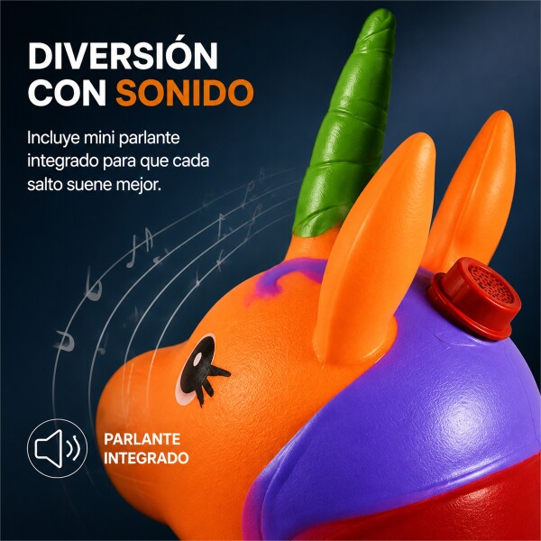 Unicornio Saltarín Inflable Infantil 58 x 55 cm Naranja