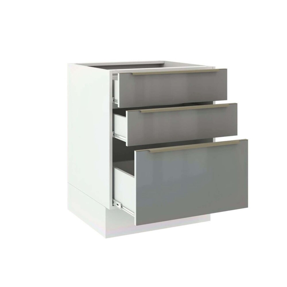 BAJO MESADA 60 CM MDP-Y-VIDRIO BLANCO LUX