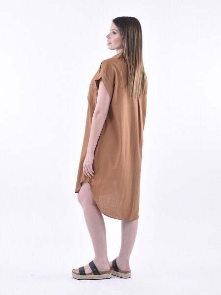 VESTIDO BODRU MARRON MEDIO