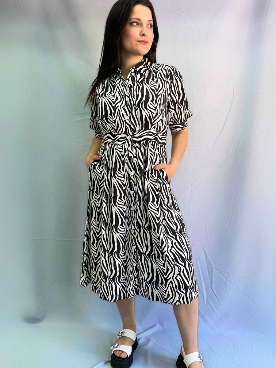 Vestido Caliza - Black/white 