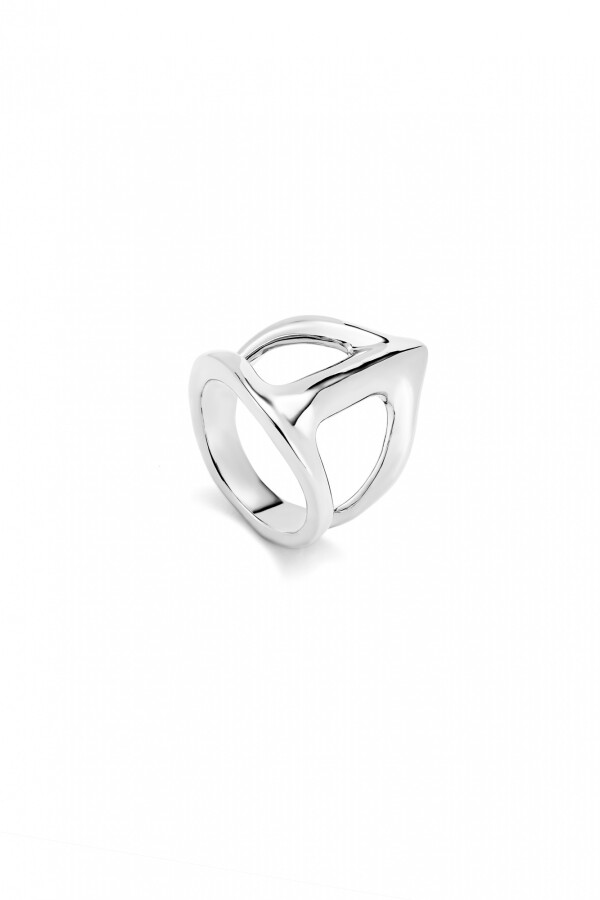 ANILLO DE ALEACIÓN DE METALES BAÑADO EN PLATA DE LEY ESTRUCTURA MANTARRAYA Anillo