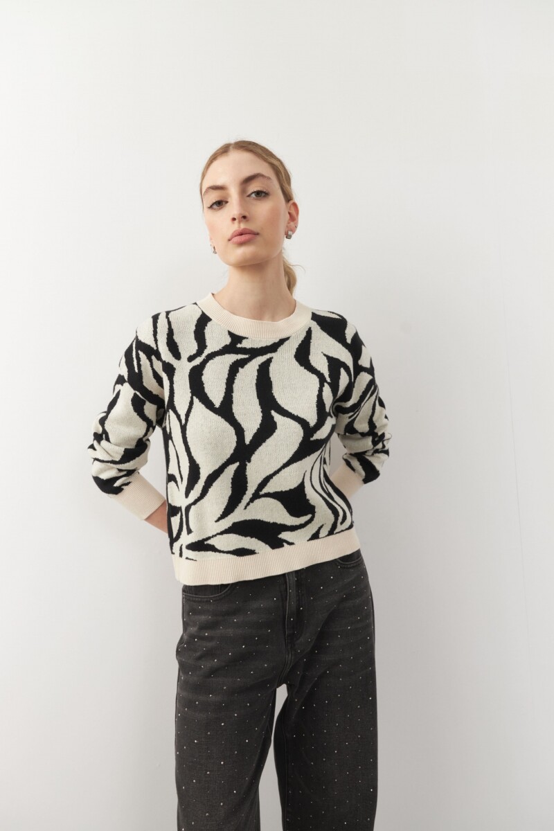 SWEATER ARAUCARIA Negro/Blanco