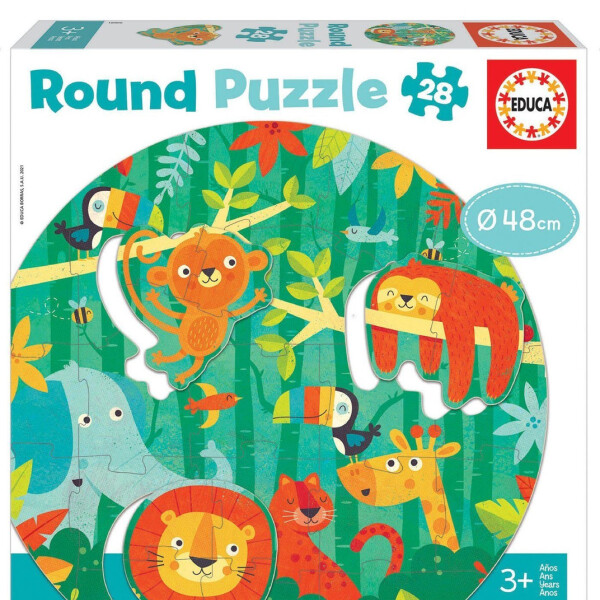 Set Puzzle Circular Animales Mono Educa Rompecabezas Niños Set Puzzle Circular Animales Mono Educa Rompecabezas Niños
