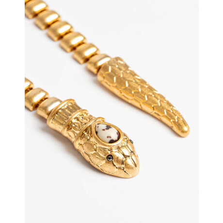 Collar Corto Metal Snake Dorado Oro Amarillo