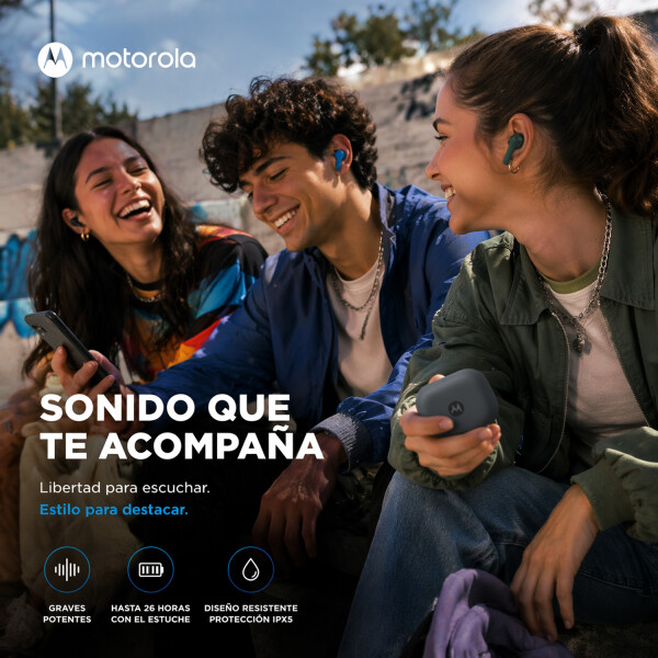 Auricular Motorola Moto Buds Bass Bluetooth Batería VERDE