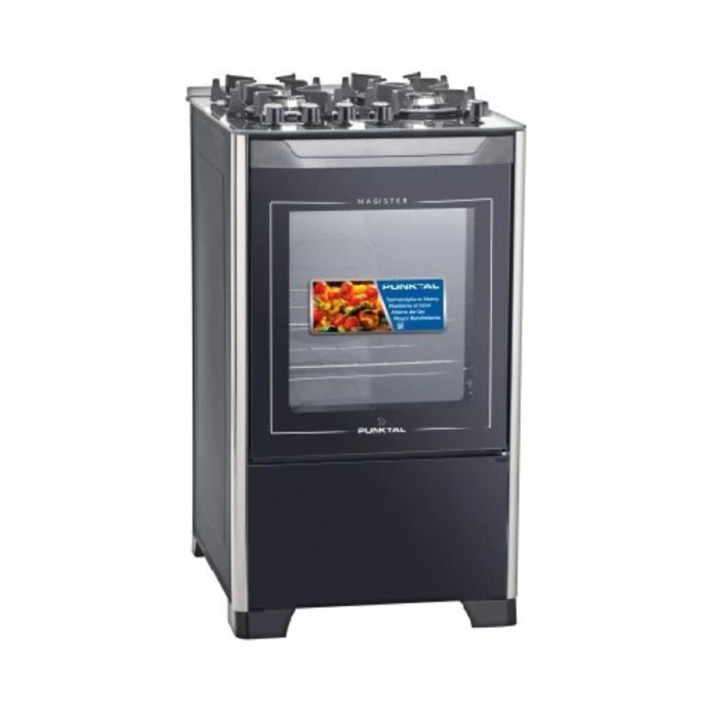 COCINA S/GAS 4H - MESADA DE VIDRIO - GRILL - ENC. ELECTRONICO - NEGRA negro