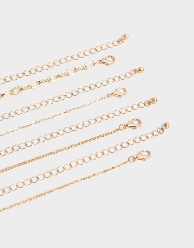 Collares Cortos Religioso Collares Cortos 4 Mix Cadenas - Dorado