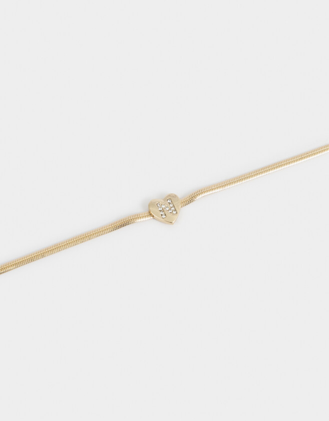 Pulseras Flexibles De inicial Pulsera Flexible De Inicial "n" - Dorado