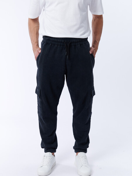 Pantalón Deportivo Cargo Gris Oscuro