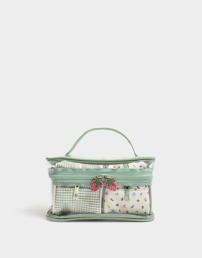 Porta Cosméticos Set De Portacosméticos Flores - Estampado Flores