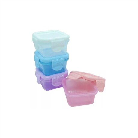 Set x4 contenedores cuadrados apilables Multicolor
