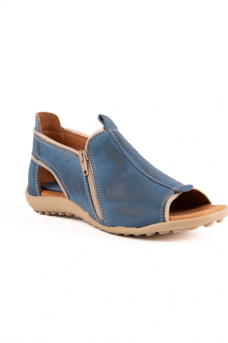 Sandalia Zipper Azul