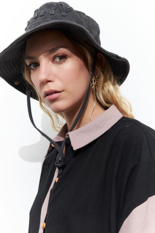 Gorro bucket denim stary negro