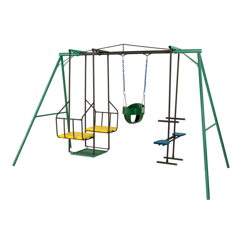 Hamaca de Plaza con silla doble, caballito y 1 hamaca de bebé altura 1,80 mts Hamaca de Plaza con silla doble, caballito y 1 hamaca de bebé altura 1,80 mts