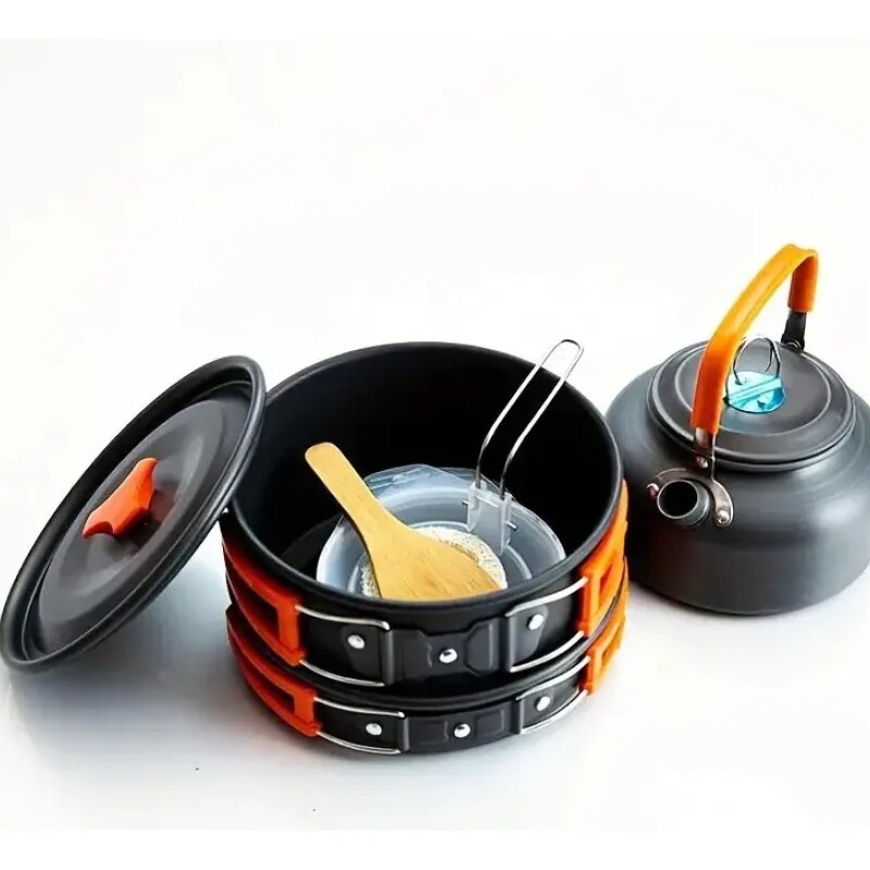 Set de Ollas de Camping 11 Piezas para 3 Personas Set de Ollas de Camping 11 Piezas para 3 Personas