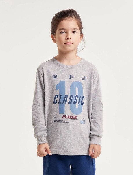 CAMISETA INFANTIL CON ESTAMPA GRIS