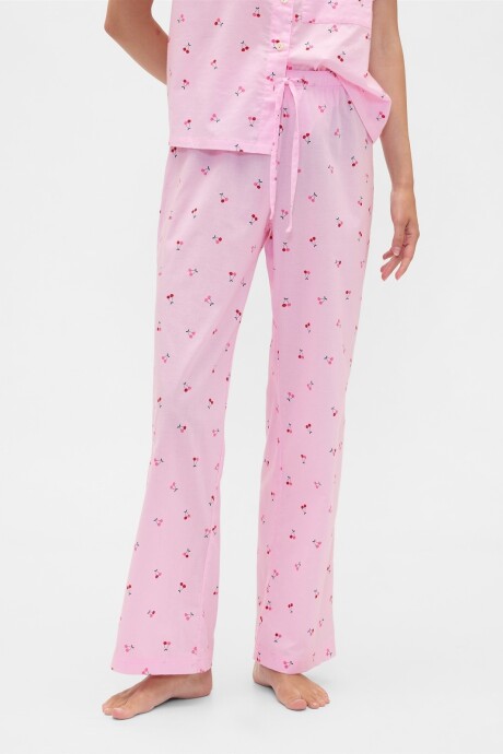 Pijama Pantalón Poplin Mujer Cherry Print