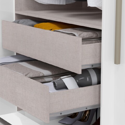 Armario Ropero Mónaco 4P+2C con Espejo Blanco Armario Ropero Mónaco 4P+2C con Espejo Blanco