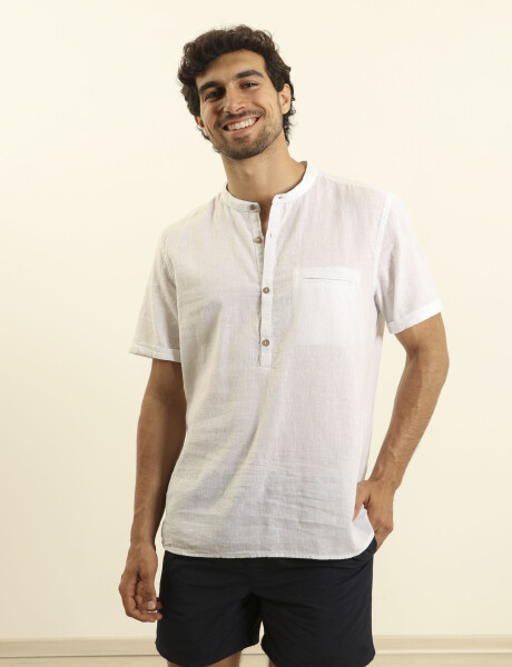 012405 CAMISA HARRINGTON LABEL Blanco