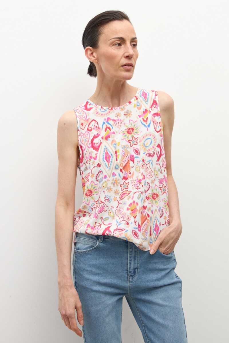 Blusa estampada paisley rojo