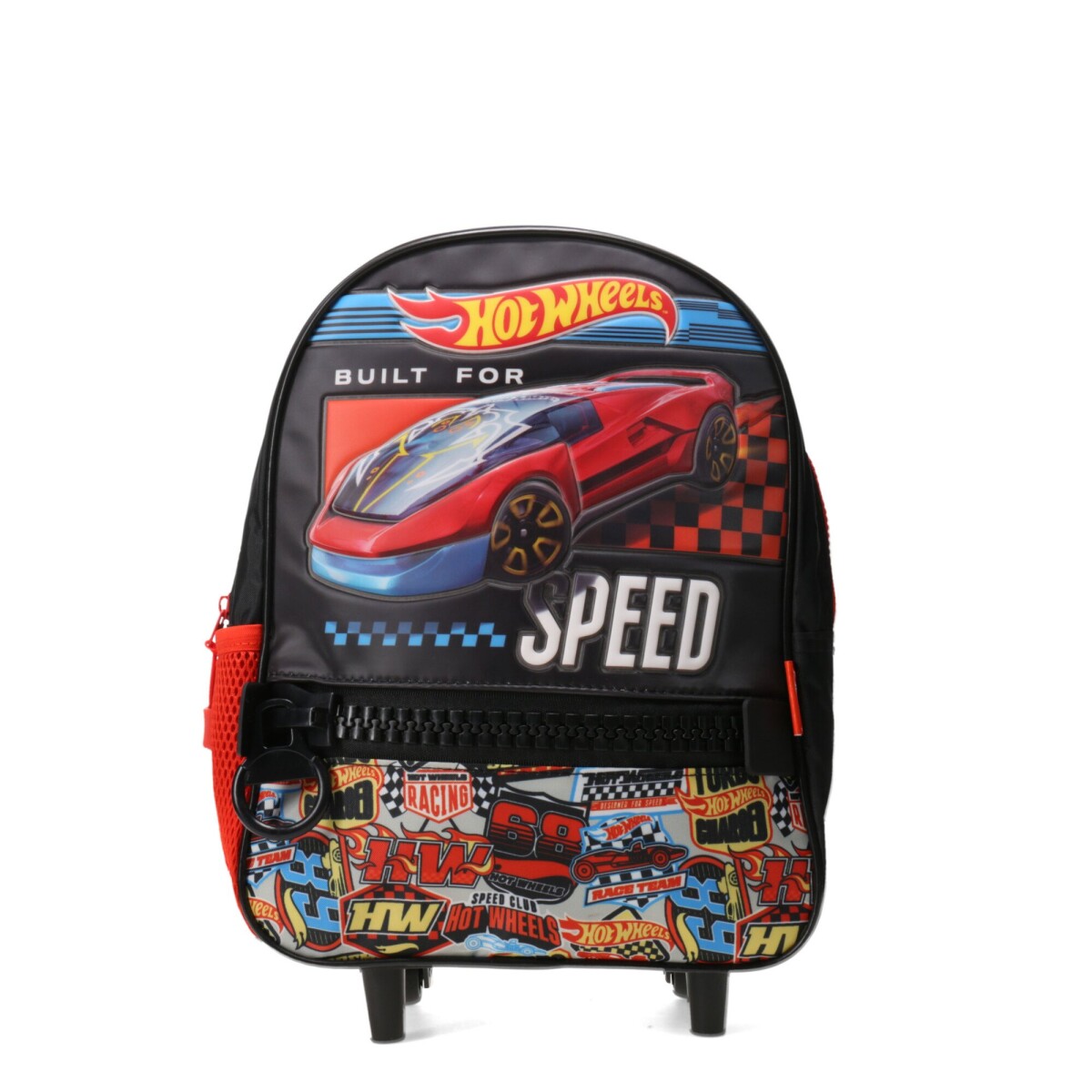 Mochila Hot Wheels C/Carro Speed - Negro - Rojo 