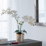 ORQUIDEA ARTIFICIAL C/BASE 24x15x52CM DORADO ORQUIDEA ARTIFICIAL C/BASE 24x15x52CM DORADO