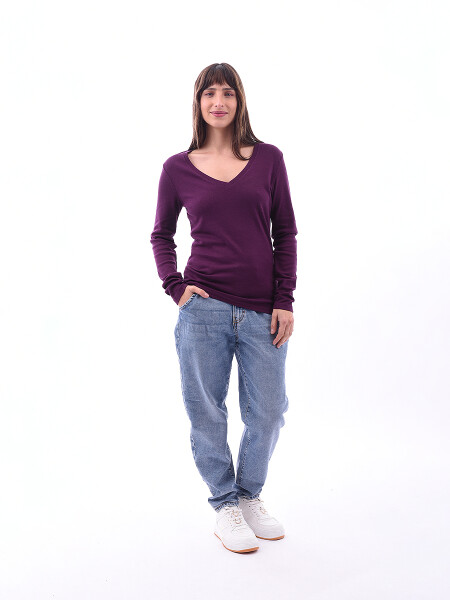 REMERA BASICA PETRA RIBB VIOLETA