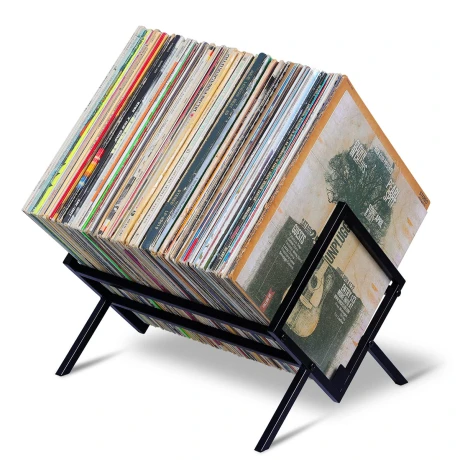 SOPORTE ORGANIZADOR DISCOS DE VINILOS DE METAL 40X28 X30.5 CM SOPORTE ORGANIZADOR DISCOS DE VINILOS DE METAL 40X28 X30.5 CM