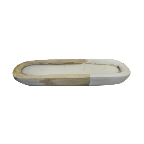 Vela Rectangular con Soporte de Madera 45 x 12 cm U