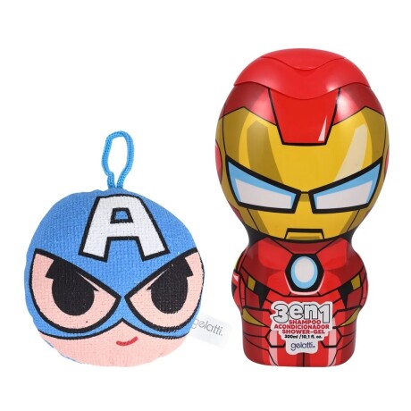 Set de Esponja Capitán América y Shampoo Iron Man 300ML 001