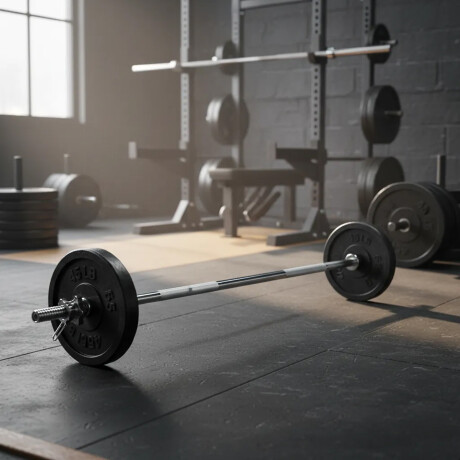 Barra Recta de Hierro Maciza Para Banco Pesas 150cm C/Roscas Plateado