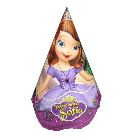 Cotillón Gorros Cumpleaños x8 - Princesita Sofía U