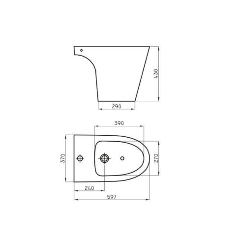 Bidet Blanco Ferrum Marina 1 Agujero Para Griferia Monocomando 000