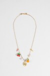 Collar acero multiples dijes dorado