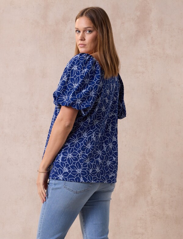 Blusa Printed AZUL/BLANCO