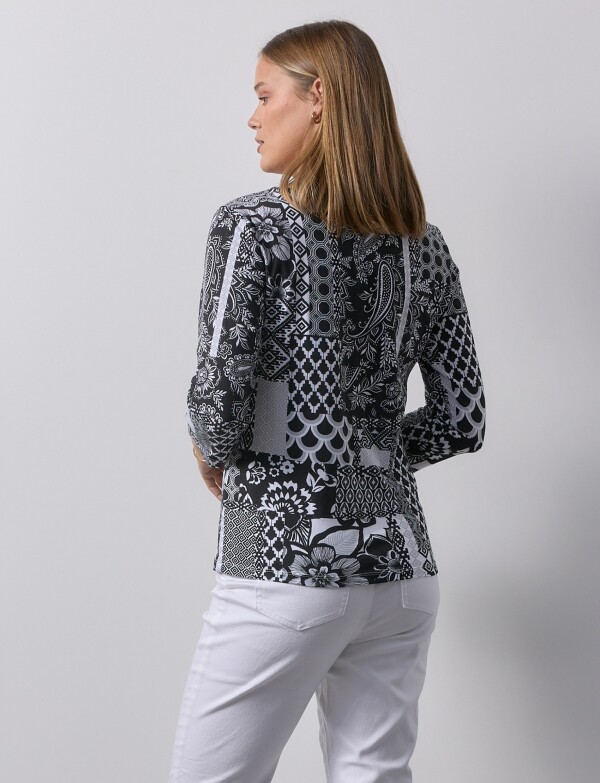 Blusa Printed NEGRO/BLANCO