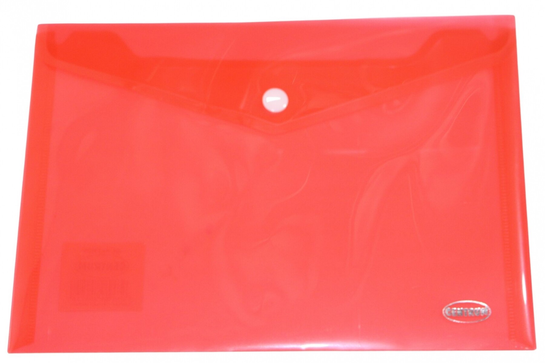 SOBRE CENTRUM TAMAÑO A5 DE PLASTICO CON BOTON - COLOR ROJO 