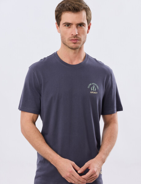 REMERA ESTAMPADA DE ALGODÓN Azul