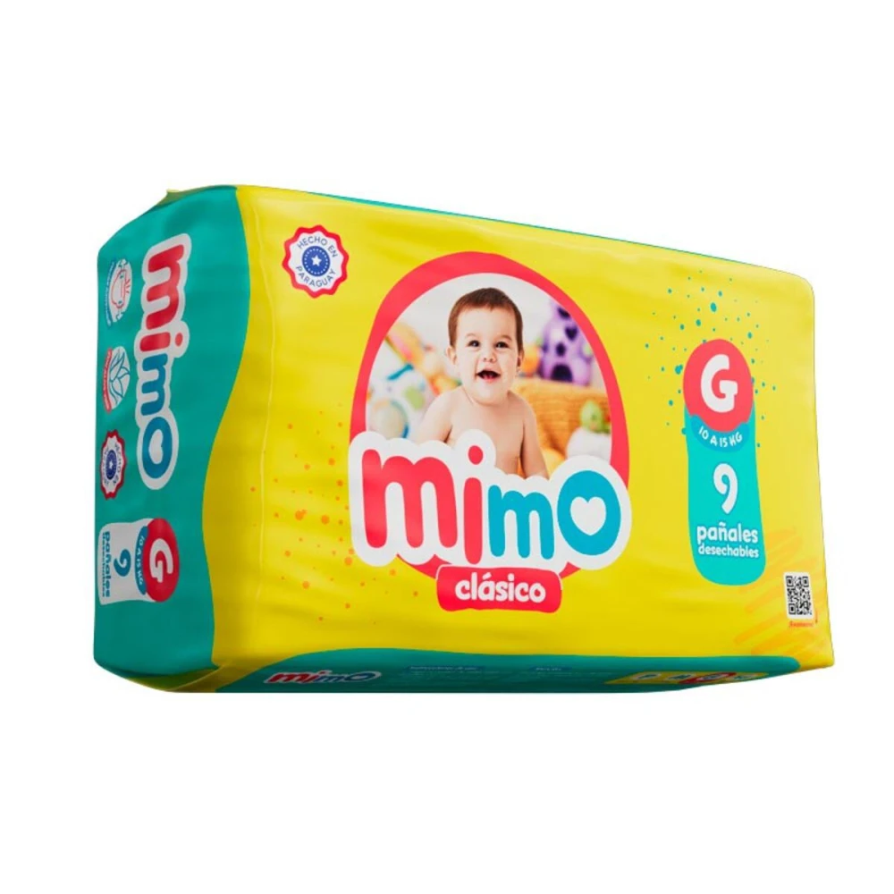 MIMO PAÑAL CLASICO MINI GDE PAQ X 9 UND