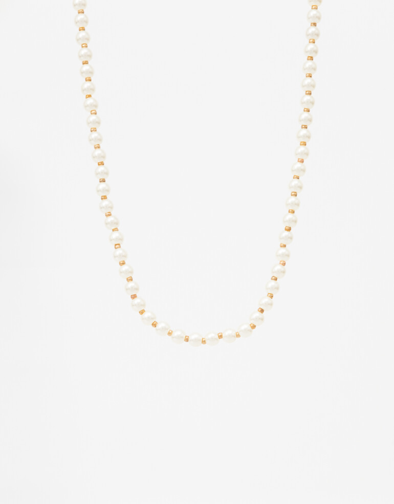 Collares Cortos Perla Collar Corto De Perlas - Blanco Crema