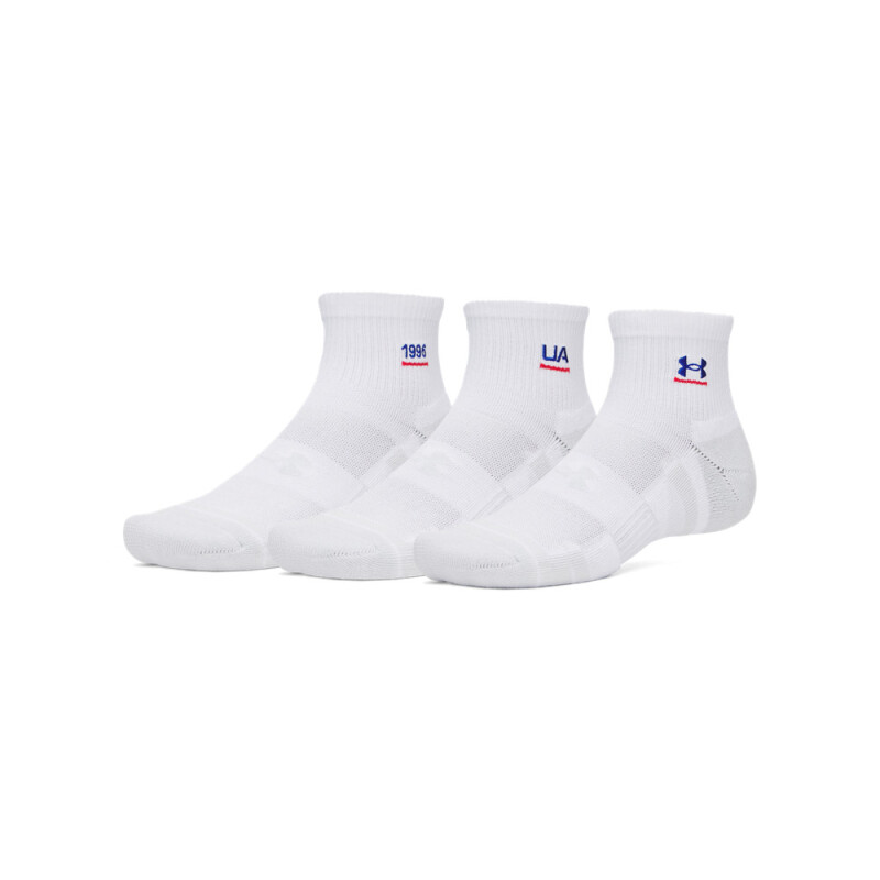 UA Perf Tech Nvlty 3pk Qtr-WHT WHT-109