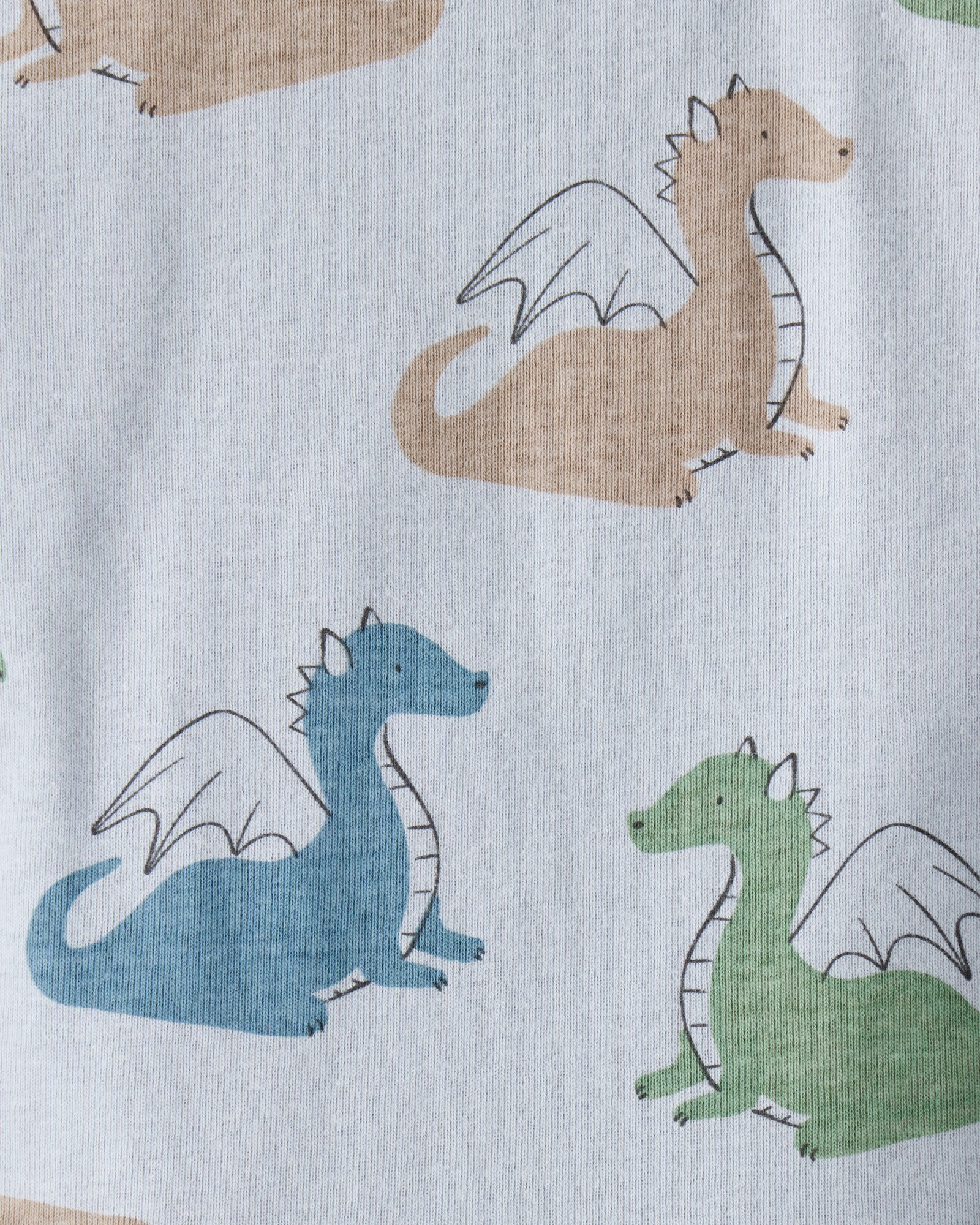 Pack cuatro bodies de algodón, diseño dragones Sin color