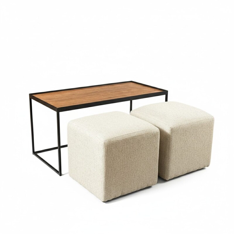 MESA CENTRO CON PUFF AF 100X50 (CD) Unica