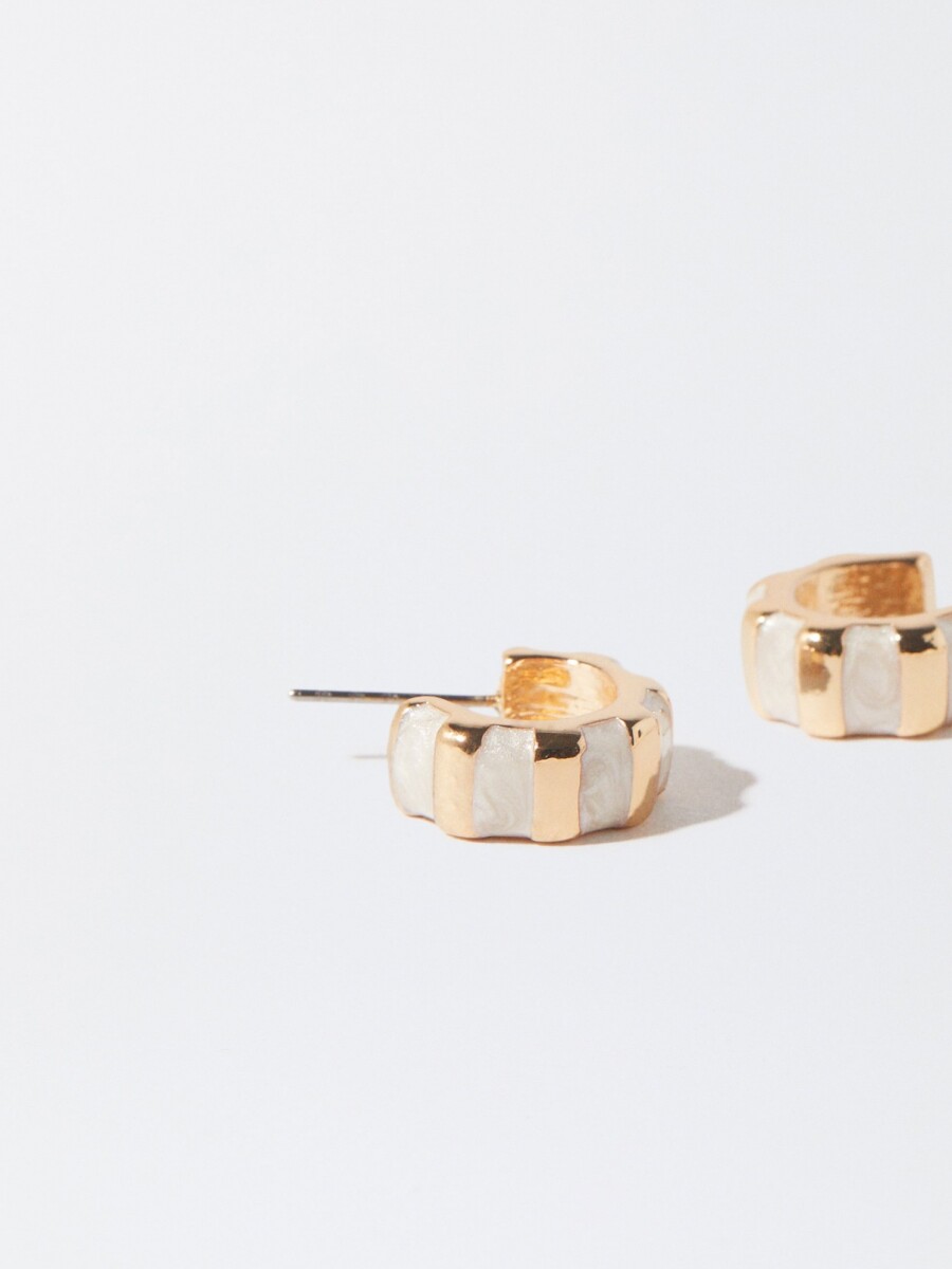 Aros De Esmalte beige