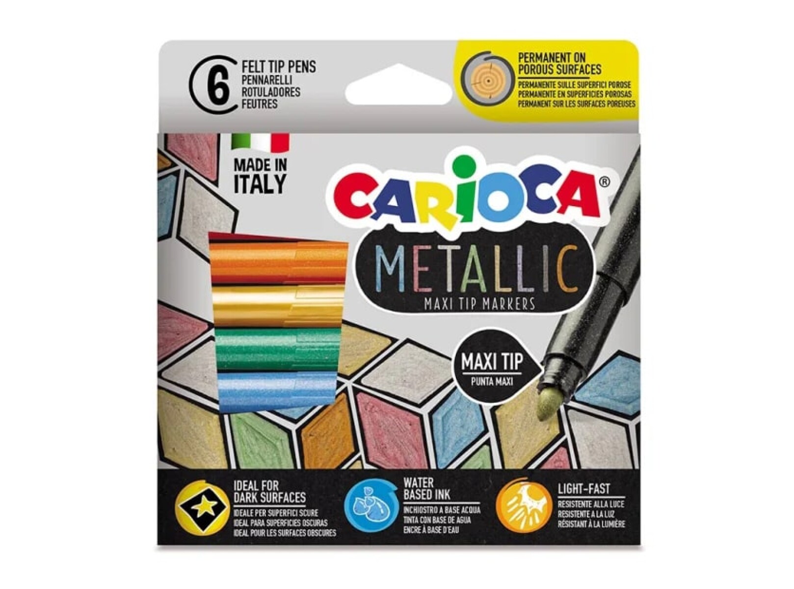 Marcador Carioca Metallic Grueso x6 